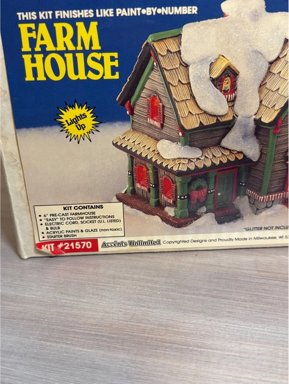 Vintage Painted Christmas Village Lighted Ceramic Farmhouse Wee Crafts